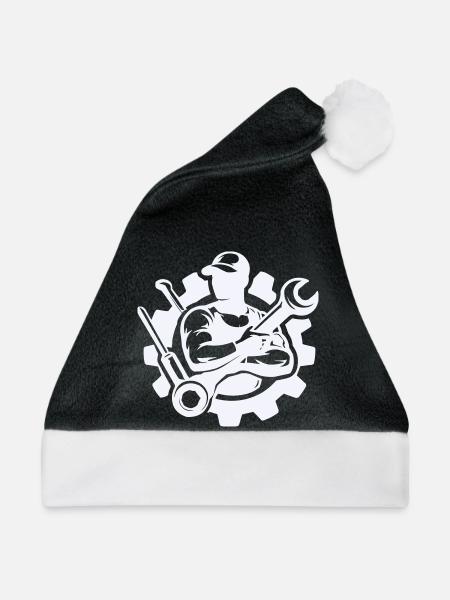 Schrauberkraft im Zahnrad-Design - Weihnachtsmütze - Schwarz/Weiß