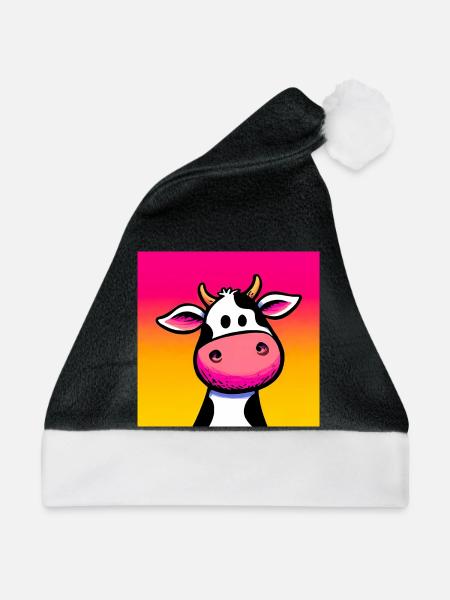 Kuh - Weihnachtsmütze - Schwarz/Weiß