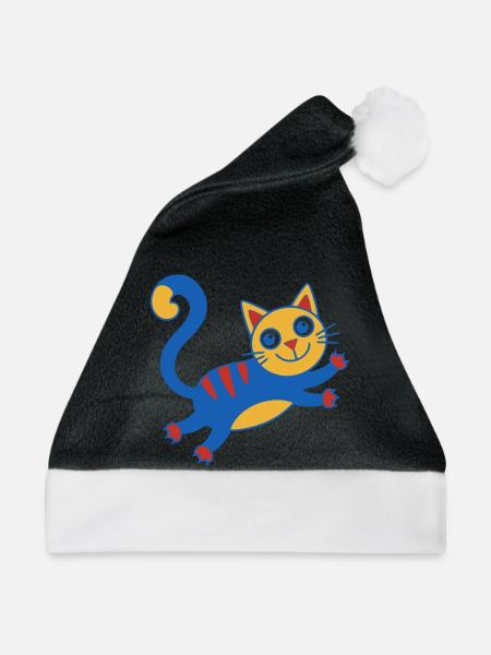 Bunter Katzenzauber Sprung - Weihnachtsmütze - Schwarz/Weiß