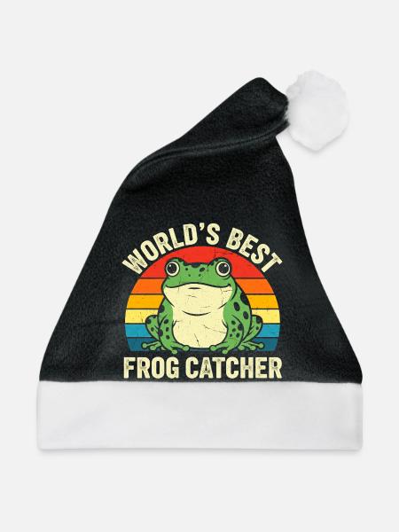 Weltbester Froschfänger Retro-Design - Weihnachtsmütze - Schwarz/Weiß