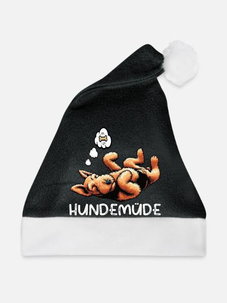 Hundemüde Airedale Terrier Airedales Airedale hund - Weihnachtsmütze - Schwarz/Weiß - Vorne