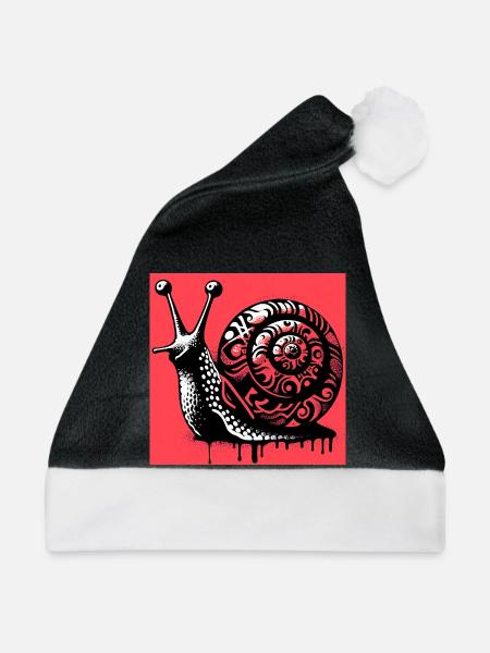 Schnecke - Weihnachtsmütze - Schwarz/Weiß