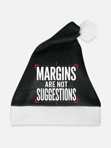 Print Designer Margins Are Print Expert Designer - Weihnachtsmütze - Schwarz/Weiß - Vorne