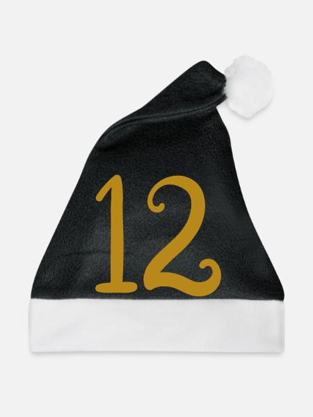 12 - Weihnachtsmütze - Schwarz/Weiß