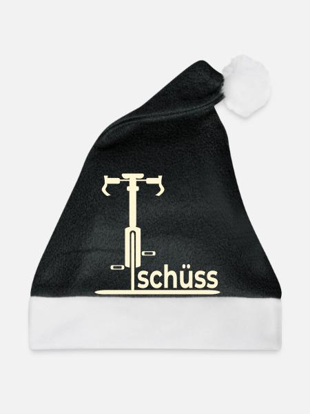 Abschied Fahrradfahrer - Tschüss - Weihnachtsmütze - Schwarz/Weiß