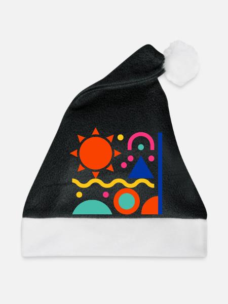 Bunte Formen - Weihnachtsmütze - Schwarz/Weiß