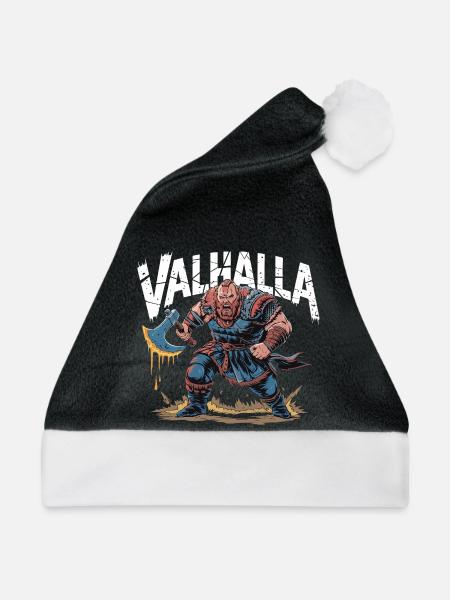  Valhalla Wikinger Krieger Nordische Mythologie - Weihnachtsmütze - Schwarz/Weiß - Vorne
