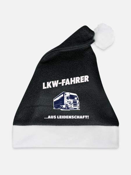 LKW-Fahrer Aus Leidenschaft Trucker Geschenk - Weihnachtsmütze - Schwarz/Weiß - Vorne