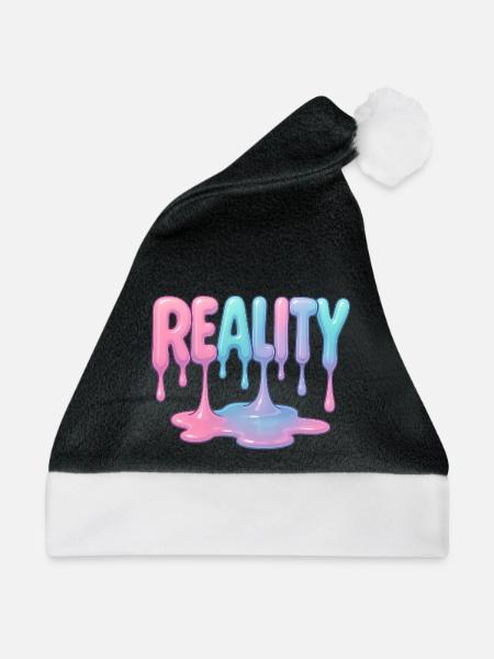 Reality - Tropfende Pastell Schrift - Weihnachtsmütze - Schwarz/Weiß
