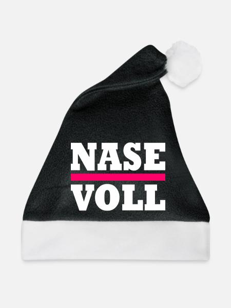 Nase voll - Weihnachtsmütze - Schwarz/Weiß - Vorne