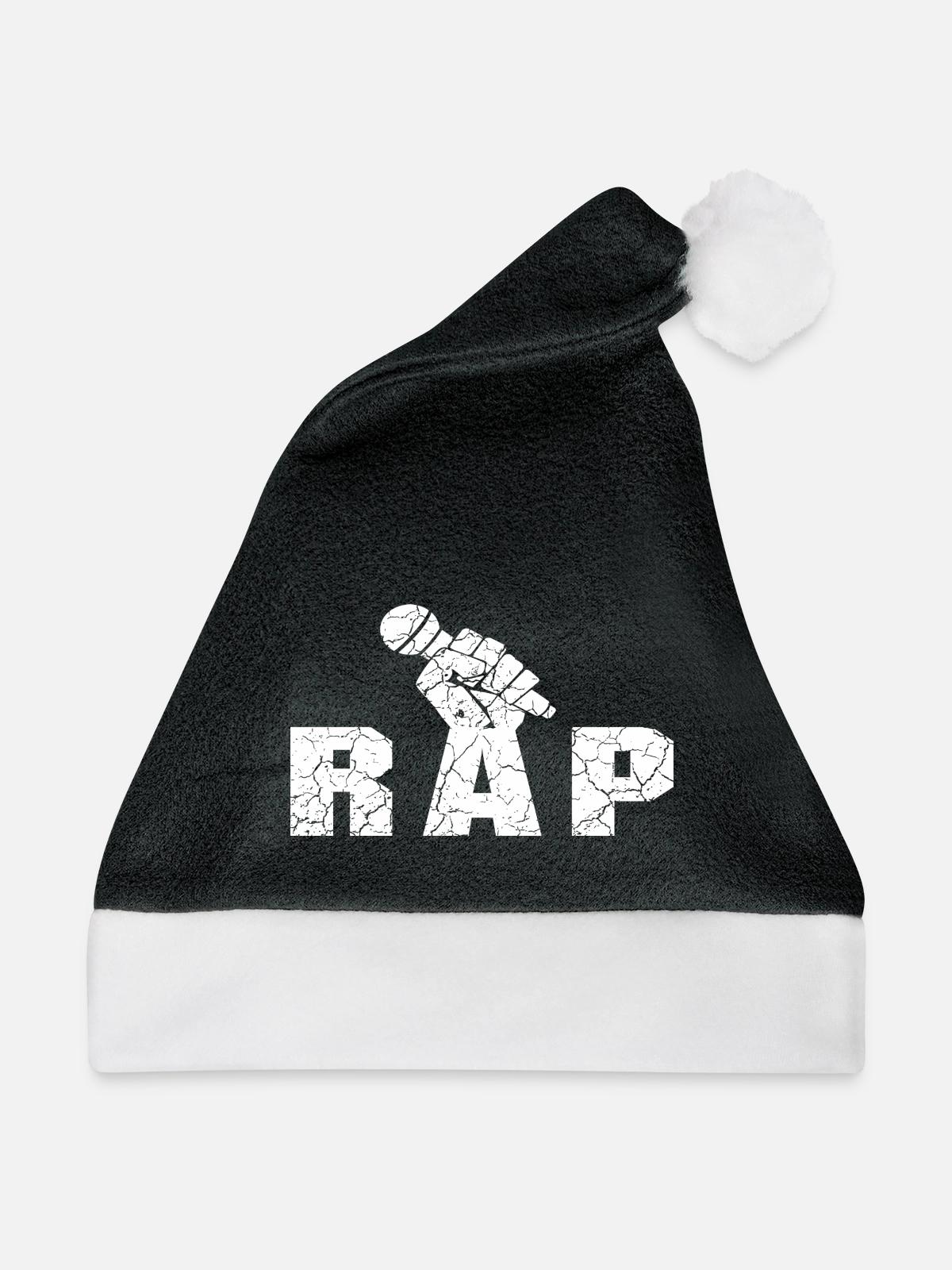 Rap Rapper Rap Musik Style - Weihnachtsmütze - Schwarz/Weiß - Vorne