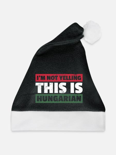 Ich Schreie Nicht Das Ist Ungarisch Fahne - Weihnachtsmütze - Schwarz/Weiß - Vorne