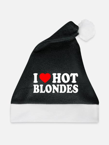 I love hot blondes - Weihnachtsmütze - Schwarz/Weiß - Vorne