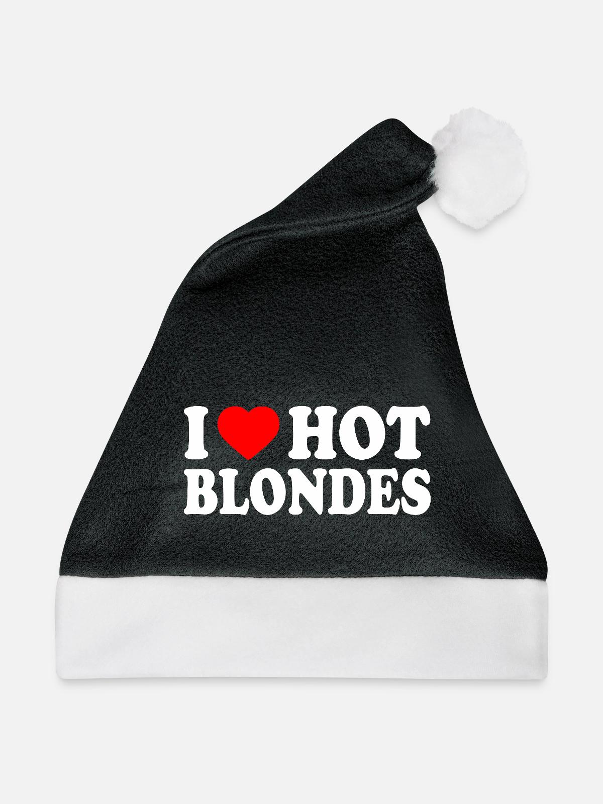 I love hot blondes - Weihnachtsmütze - Schwarz/Weiß - Vorne