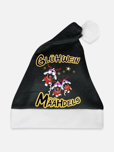 Glühwein Määhdels Weihnachtsmarkt - Weihnachtsmütze - Schwarz/Weiß - Vorne