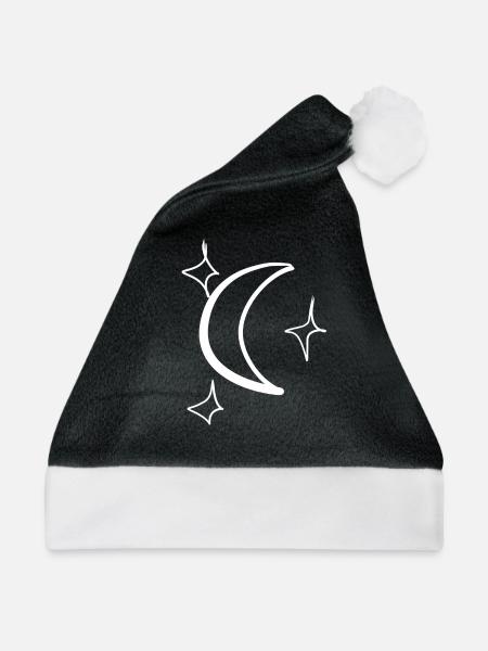 Sterne Stern - Weihnachtsmütze - Schwarz/Weiß - Vorne