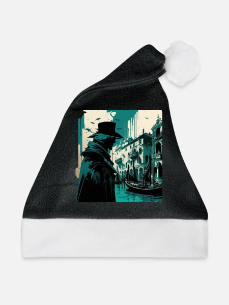 Venedig - Weihnachtsmütze - Schwarz/Weiß