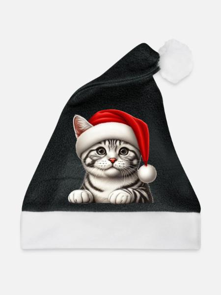 Katze Heiligabend Geist - Weihnachtsmütze - Schwarz/Weiß