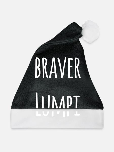 braver Lumpi Hund Haustier - Weihnachtsmütze - Schwarz/Weiß - Vorne
