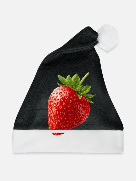 Erdbeere - Weihnachtsmütze - Schwarz/Weiß