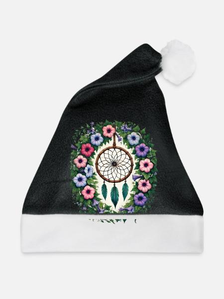 Boho Traumfänger Magie - Weihnachtsmütze - Schwarz/Weiß