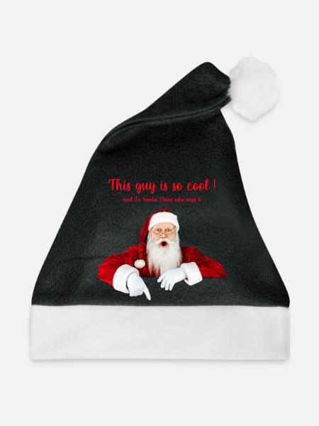 Dieser Typ ist so cool wie der Weihnachtsmann - Weihnachtsmütze - Schwarz/Weiß - Vorne