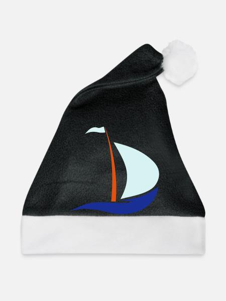 segelboot - Weihnachtsmütze - Schwarz/Weiß