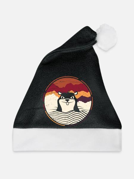 Maulwurf - Weihnachtsmütze - Schwarz/Weiß