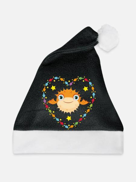 Lustiger Kugelfisch - Weihnachtsmütze - Schwarz/Weiß