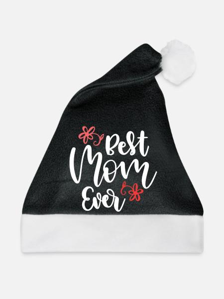 Beste Mutter aller Zeiten - Weihnachtsmütze - Schwarz/Weiß - Vorne