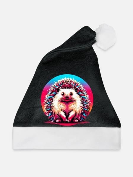 Igel - Weihnachtsmütze - Schwarz/Weiß