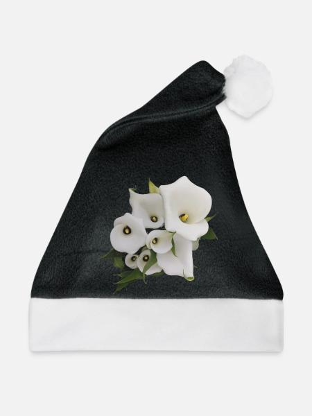 WEISSE CALLAS - Weihnachtsmütze - Schwarz/Weiß
