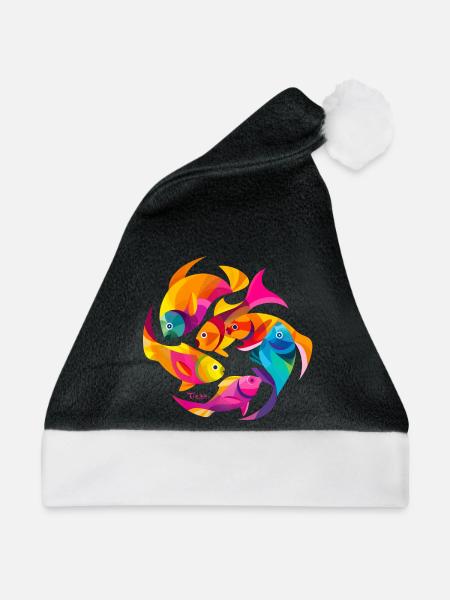 Tropische Farben - Weihnachtsmütze - Schwarz/Weiß