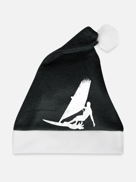 Lustige Windsurfer Skizze - Weihnachtsmütze - Schwarz/Weiß