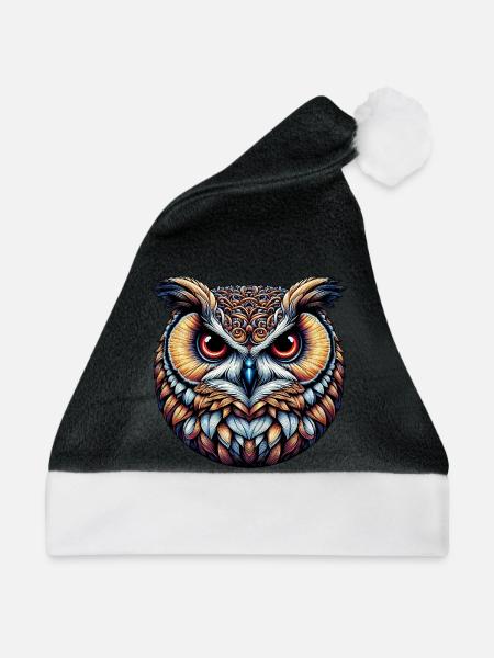Eule - Weihnachtsmütze - Schwarz/Weiß