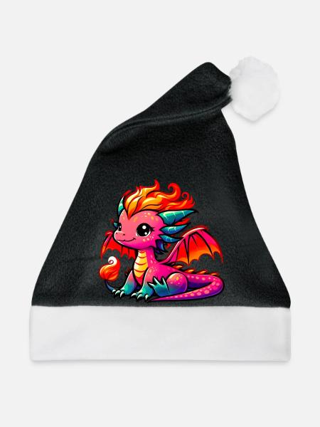 Drache - Weihnachtsmütze - Schwarz/Weiß