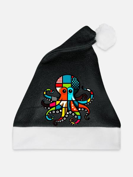 Krake - Weihnachtsmütze - Schwarz/Weiß