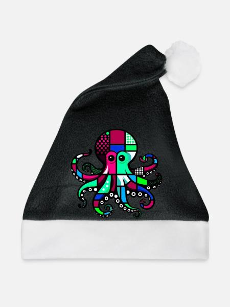 Krake - Weihnachtsmütze - Schwarz/Weiß
