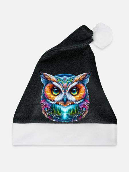 Eule - Weihnachtsmütze - Schwarz/Weiß