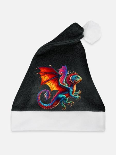 Drache - Weihnachtsmütze - Schwarz/Weiß