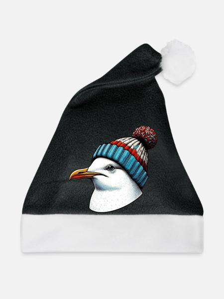 Möwe - Weihnachtsmütze - Schwarz/Weiß