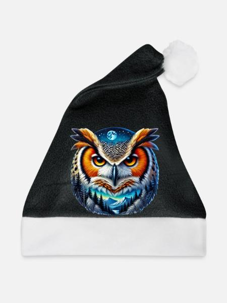 Eule - Weihnachtsmütze - Schwarz/Weiß