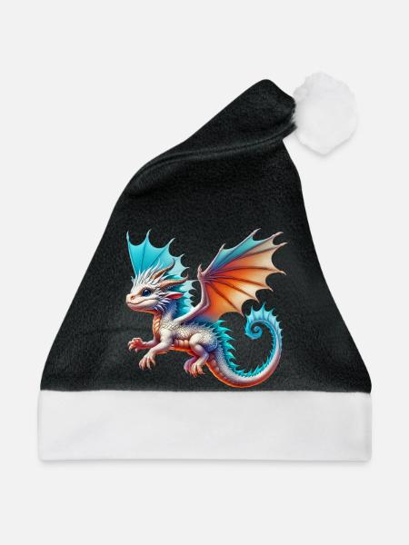 Drache - Weihnachtsmütze - Schwarz/Weiß