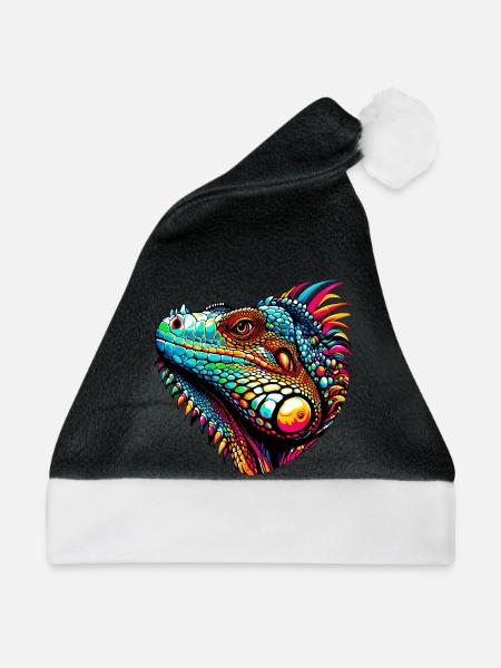 Leguan - Weihnachtsmütze - Schwarz/Weiß