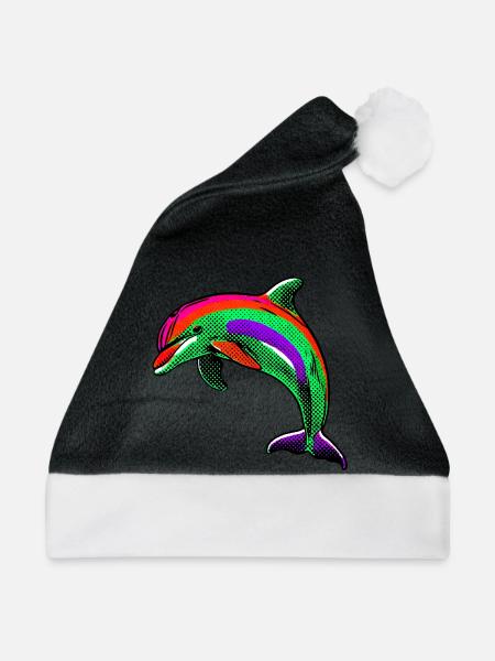Delfin - Weihnachtsmütze - Schwarz/Weiß