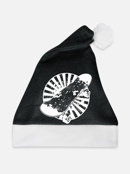 Skateboard Grafik - Weihnachtsmütze - Schwarz/Weiß