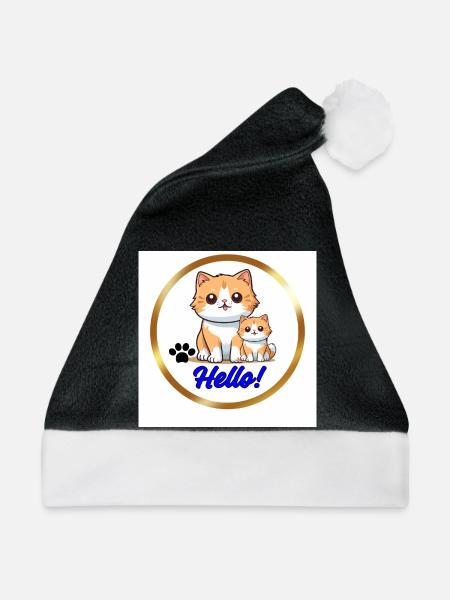 Hallo - Weihnachtsmütze - Schwarz/Weiß