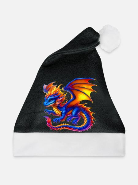 Drache - Weihnachtsmütze - Schwarz/Weiß