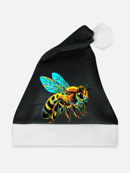 Biene - Weihnachtsmütze - Schwarz/Weiß
