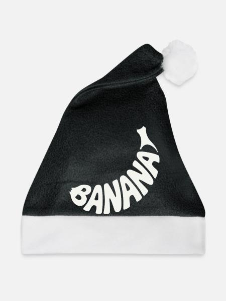 Bananenfrucht Wortkunst - Weihnachtsmütze - Schwarz/Weiß